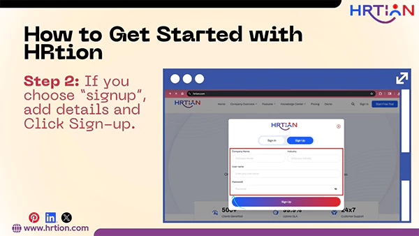 Add details and sign up
