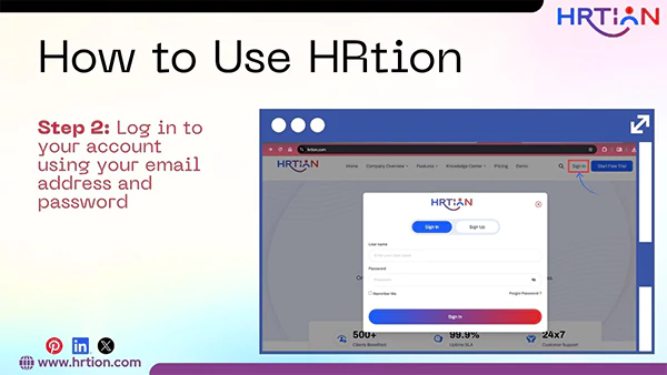 Log in to HRtion dashboard