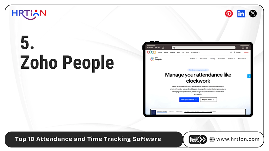 Top 10 Attendance and Time Tracking Software Zoho People