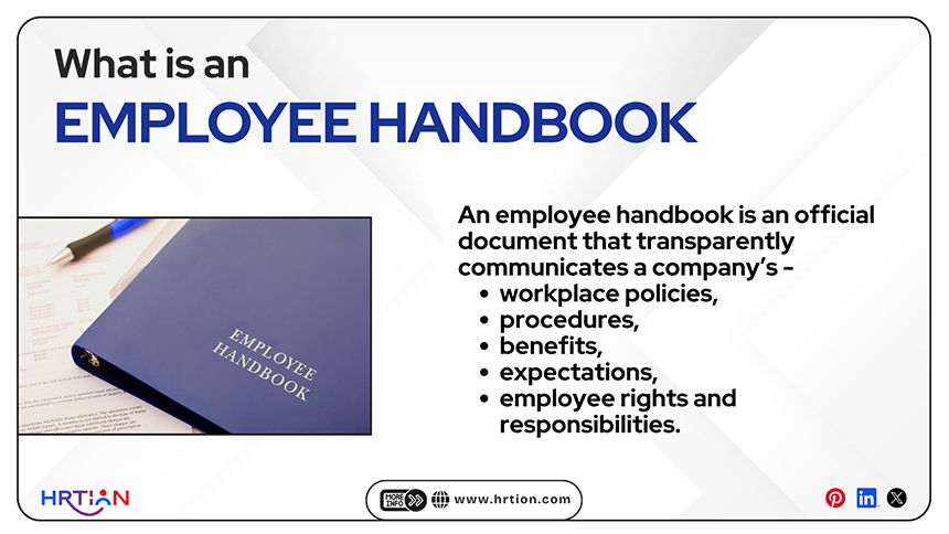 Explaining What is an Employee Handbook through definition and an Employee Handbook picture