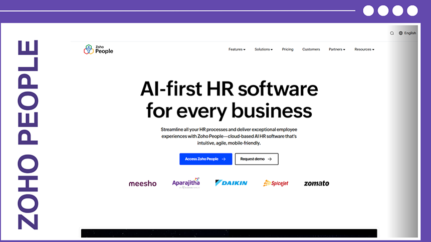 Zoho People cloud-based HR management platform